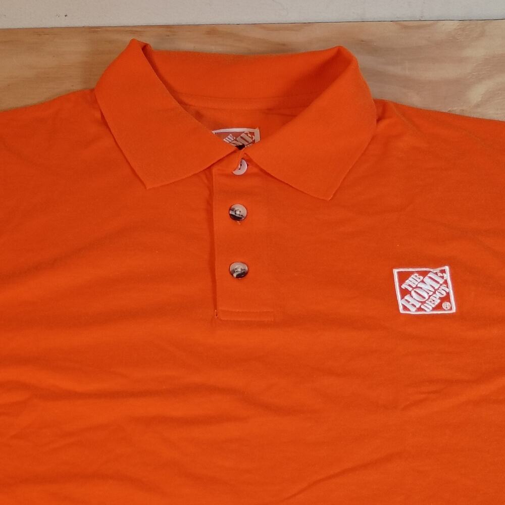 The Home Depot Employee Uniform Polo Shirt Men's Medium Orange Short Sleeve